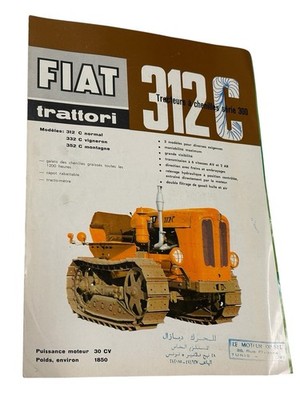 FIAT Trattori 312C Crawler Tractor Brochure Vintage Track Type Farm Agriculture