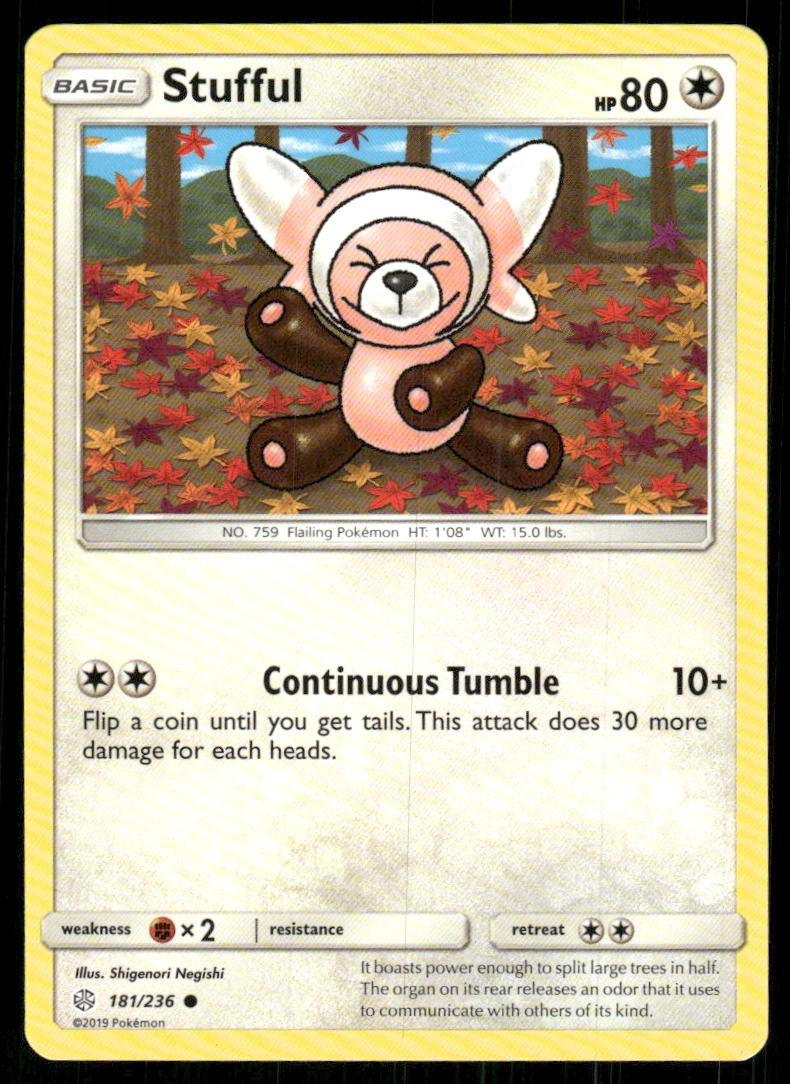 Stufful 181/236 Common Cosmic Eclipse Pokemon Lightly Played