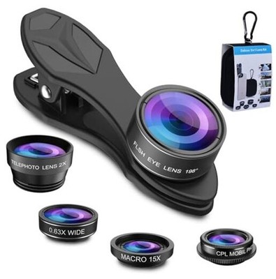  5 in 1 Phone Camera Lens Kit -0.63X Wide Angle Lens & 15X 5 in 1 Lens Kit