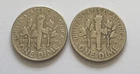 Set of 2: 1950-D, 1950(P) Roosevelt 90% Silver Dimes 10 Cents USA KM#195