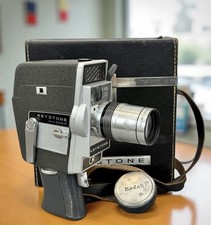Vintage Keystone 8mm Zoom K-808 Movie Camera with Original Case Film Canister
