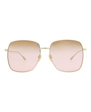 Gucci Womens Square/Rectangle Gold Gold Pink Fashion Designer Eyewear