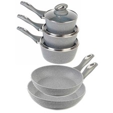 Salter 3 Piece Pan Set Marblestone Collection with 20cm and 24cm Frying Pans