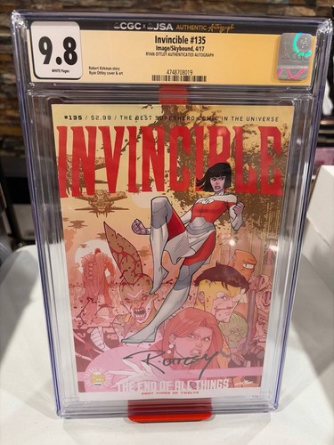 Invincible #135 CGC 9.8 (2017, Image Comics) Ryan Ottley signed JSA, L@@K!