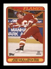  218 Joe Mullen 7 Flames 1990 Topps Hockey Sports Trading Card 