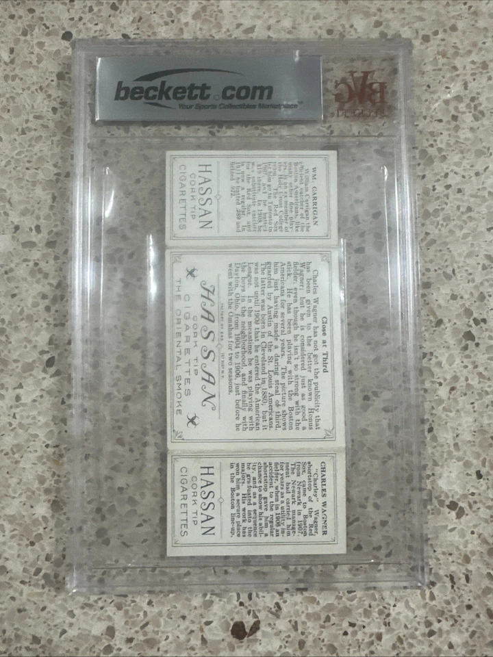 1912 T202 Hassan #24 Wagner & Bill Carrigan Close at Third  Red Sox * BVG AA - Image 2 of 2