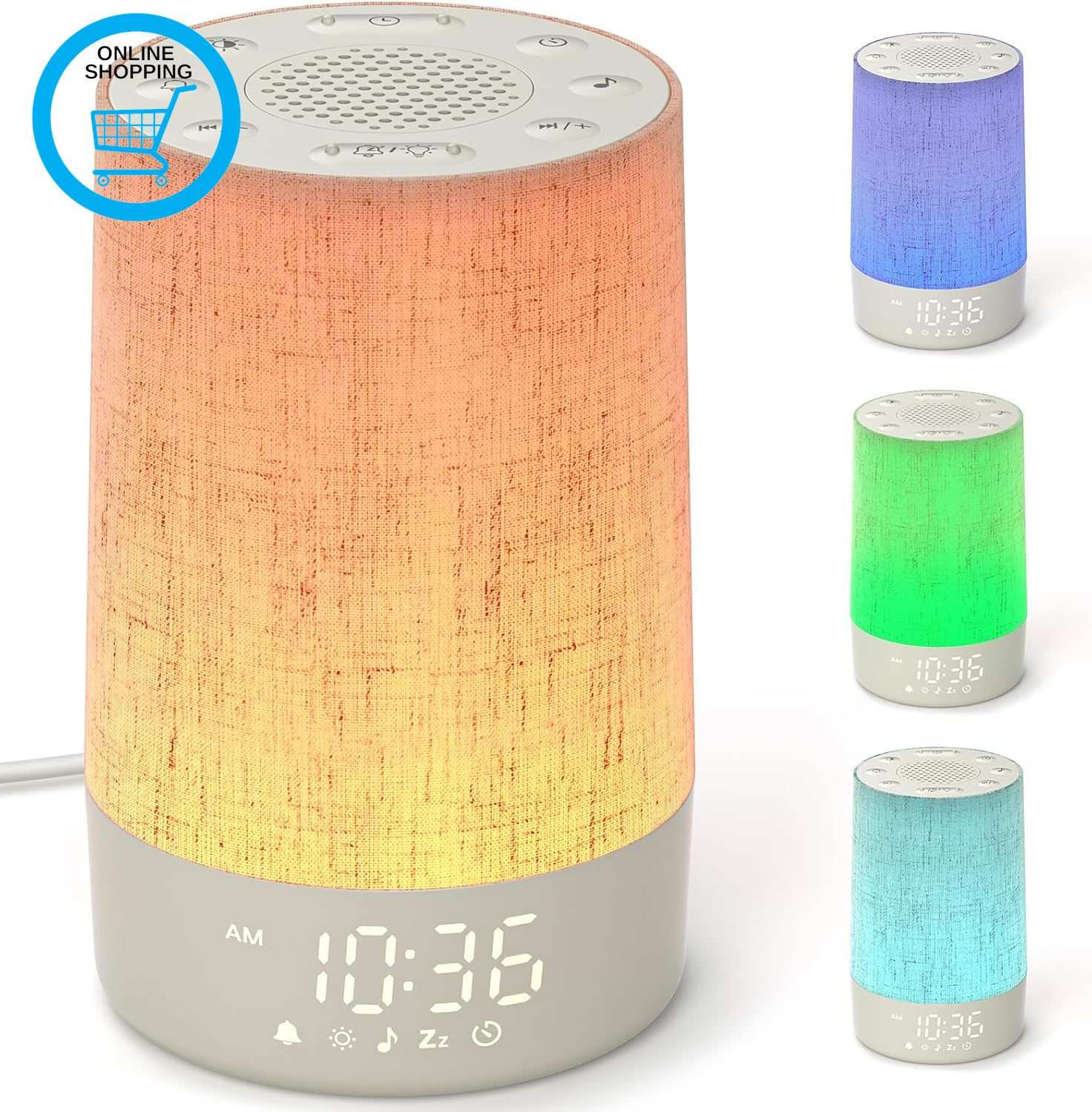 Sunrise Alarm Clock Wake up Light with 30 Soothing Sounds &10 Wake up Tones, Bed