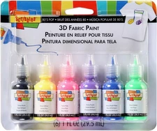 I Love To Create Scribbles 3D Fabric Paints 1oz 6/Pkg-80s Pop