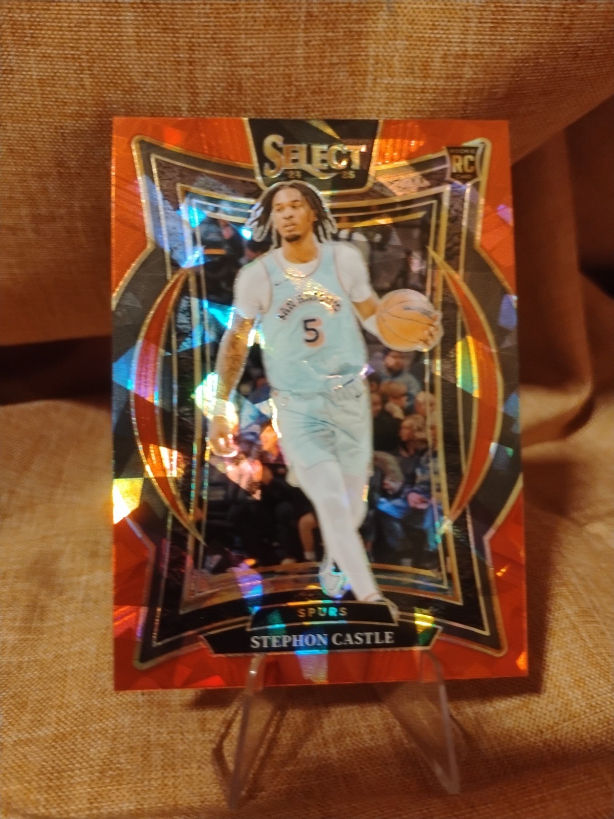 2024-25 Panini Select - Concourse Stephon Castle #72 Red Cracked Ice Prizm (RC)