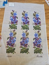 Vtg Bucilla Decorator Wool Tapestry Needlepoint Antique Canvas Floral 1970s