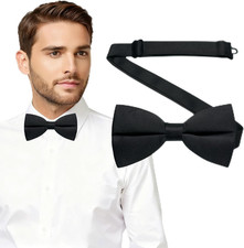Bow Ties for Men Solid Color Bow Tie Pre-Tied Adjustable - Men'S Bow Tie for Par