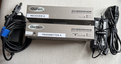 Gefen DVI 2500HD Optical DVI Dual Link Extender With AC Adapter and Power Cables
