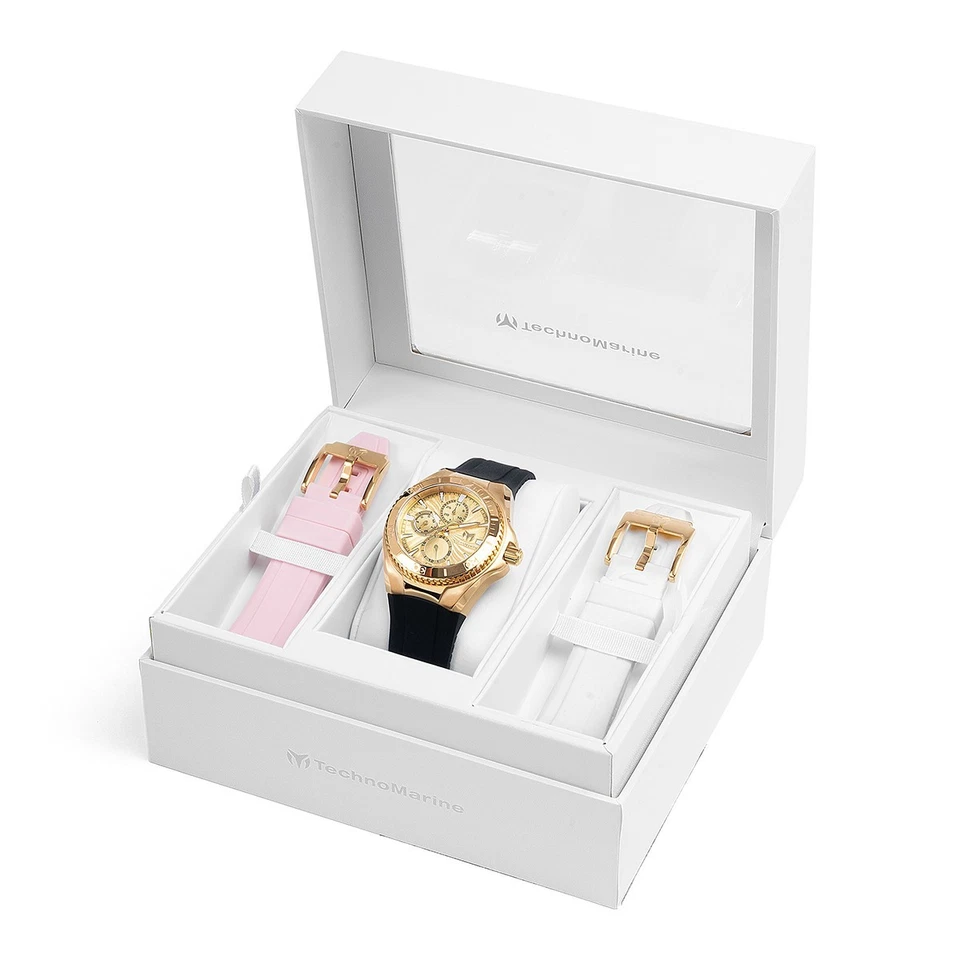 TechnoMarine女式TM-124022 Cruise原装40毫米金色表盘带3条表带 — 第 2/4 张图片