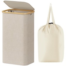 Image of Lifewit 100L Laundry Basket with Lid, Clothes Hampers for Laundry with Bamboo