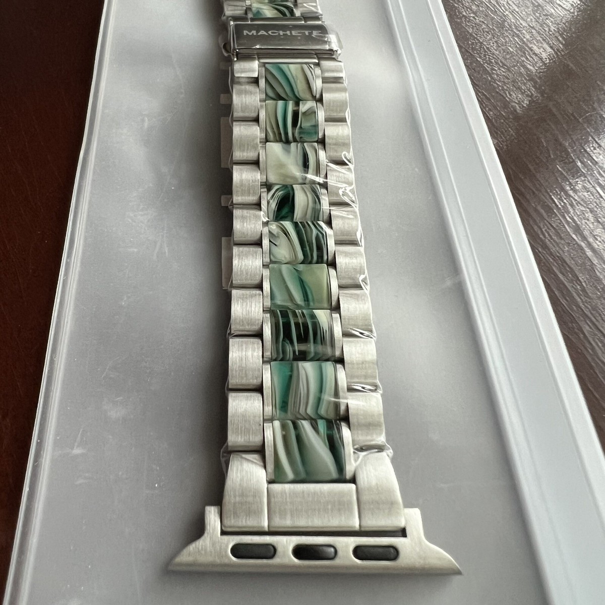 Machete Apple Watch Band In Stainless Steel & Stromanthe - NWT - 42mm/44mm/45mm Boyfriend Apple Watch Band in Stromanthe | Machete Jewelry  main image 2