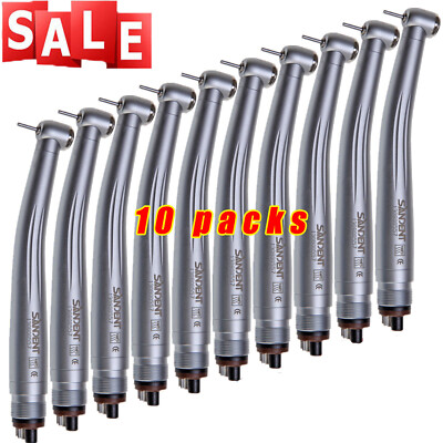 10PCS SANDENT Dental High Speed Handpiece Push Button 4 Hole Fit NSK PANA MAX