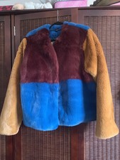 Nasty Girl Open Block Faux Fur Jacket Size 12 Retail £45