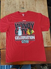 Reebok Chicago Blackhawks Adult Men's Shirt Extra Large Windy City Celebration 