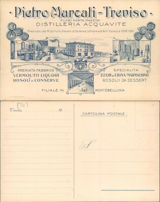 MONTEBELLUNA ADVERTISING POSTCARD OF PIETRO MARKED DISTILLERIES -61421