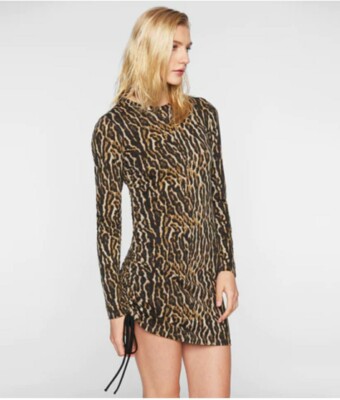 New Pam & Gela Ocelot Side Ruched DressP/XS