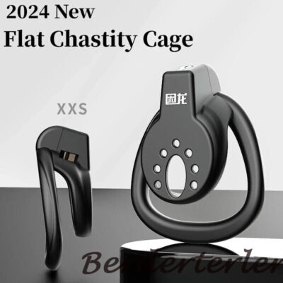 2024 New Flat Chastity Lock Male Peni G Cage 3 Size Ring Sissy Chastity Device