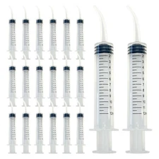 40 Measured 12cc Oral Dental Syringes Monoject Disposable Plastic Curved Tip