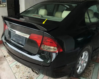 Rear Factory Style Spoiler Wing With Light For 2006-2011 Honda Civic Black Sedan