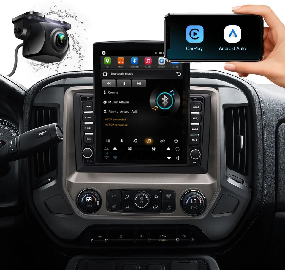 Android 14 Apple Carplay для 2014-2018 Chevy Silverado GMC Sierra автомобильное радио GPS - Изображение 3 из 4