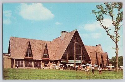 Hueston Woods State Park Lodge Chrome Postcard Early View