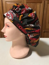Scrub or Chef Hat Medical Nursing Chemo Kansas City Chiefs Cotton Fabric 57