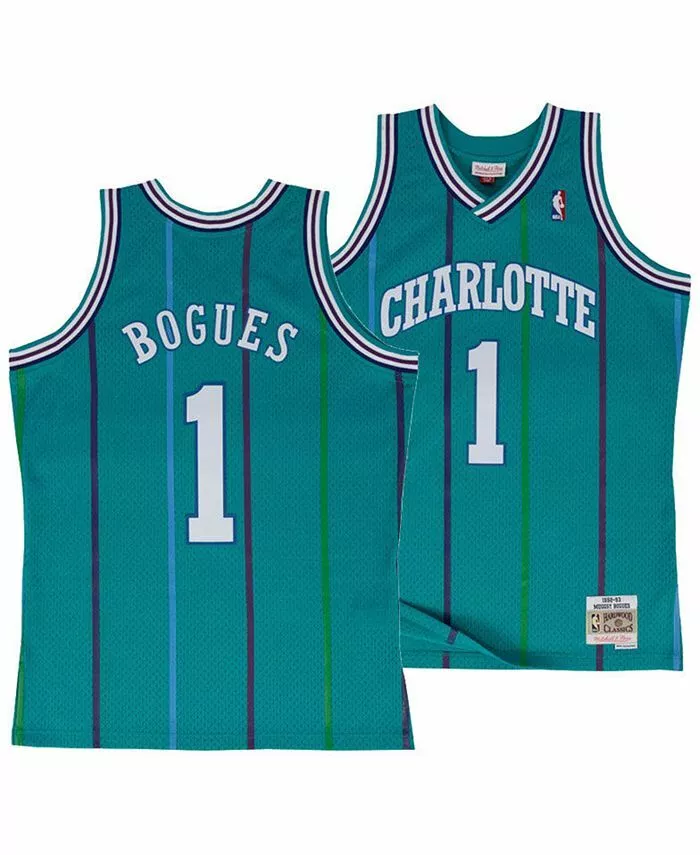 100% Authentic Mitchell & Ness 92-93 Charlotte Hornets Muggsy Bogues Jersey  44 L