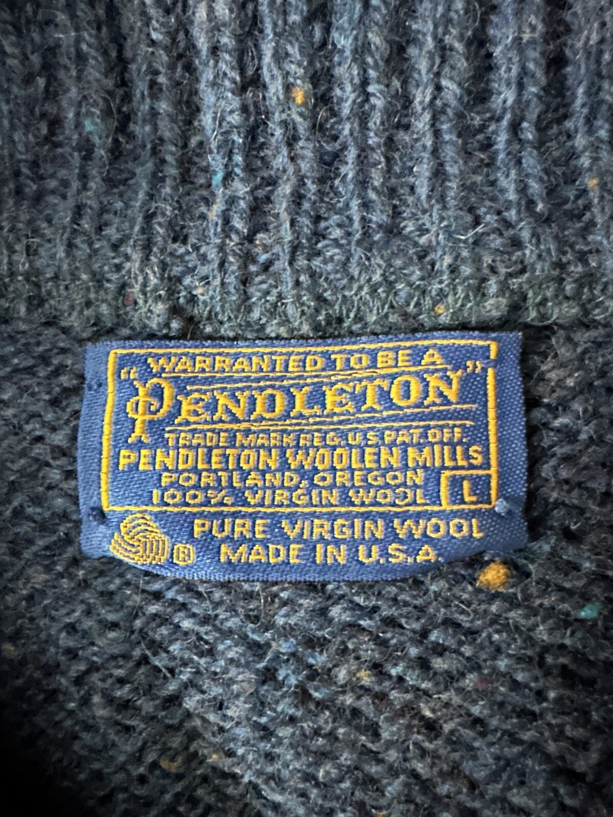 Vintage Pendleton Blue Pullover Wool Sweater Elbo… - image 3
