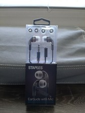 Staples Earbuds 53137 With Mic Gray 