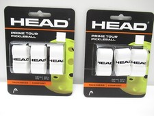 2X: 3-PACK: HEAD WHITE "PRIME TOUR" PICKLEBALL OVERGRIP. 6 OVERGRIPS TOTAL