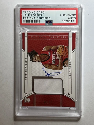 Jalen Green Signed Panini National Treasures Rookie Jersey Patch PSA Authentic