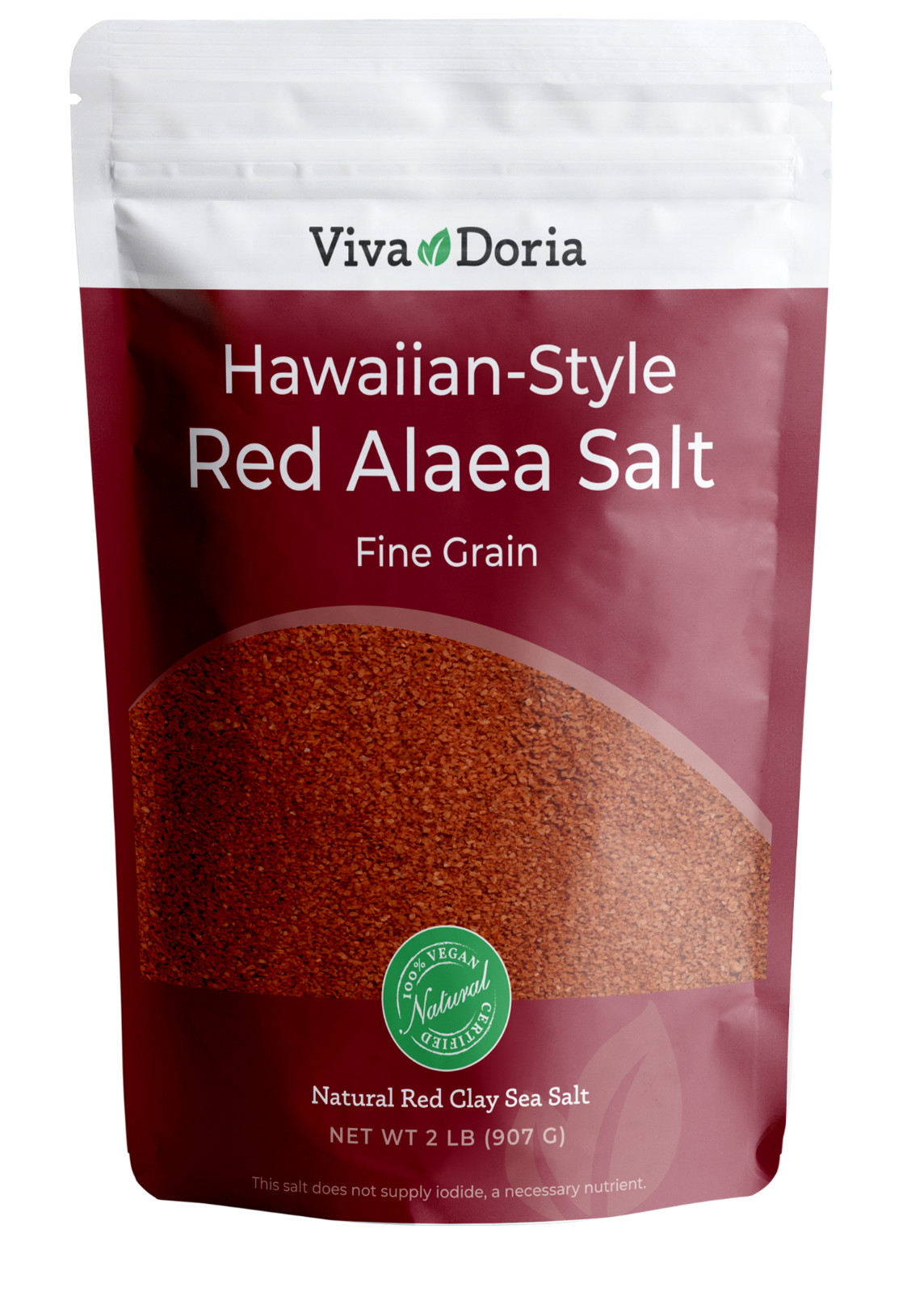 Viva Doria Hawaiian Red Alaea Pacific Sea Salt, Fine Grain, 