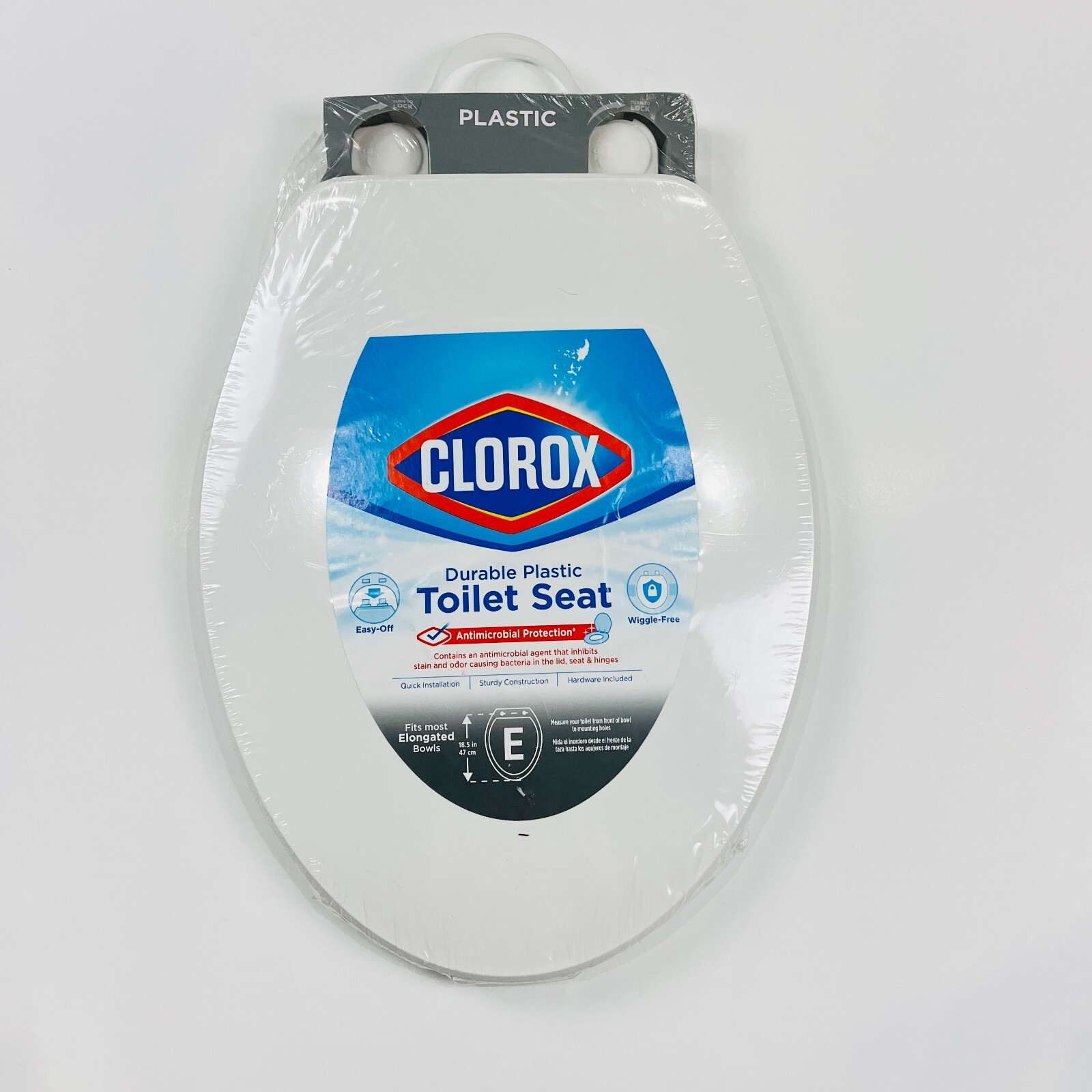Clorox Durable Plastic Toilet Seat Antimicrobial Protection Elongated