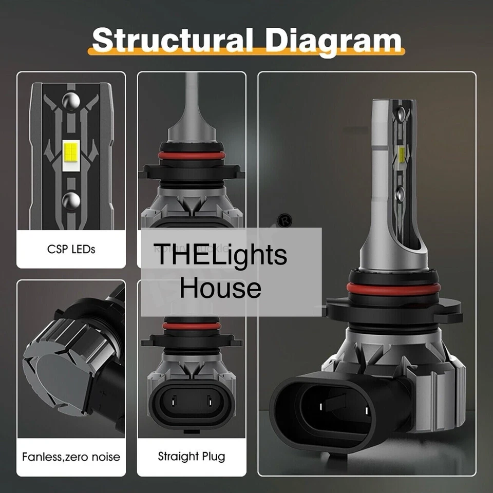 9005 9006 5000K 4 LED Conversion Light Bulbs Fit Honda Civic 2007-2014 Low +High - Image 3 of 4