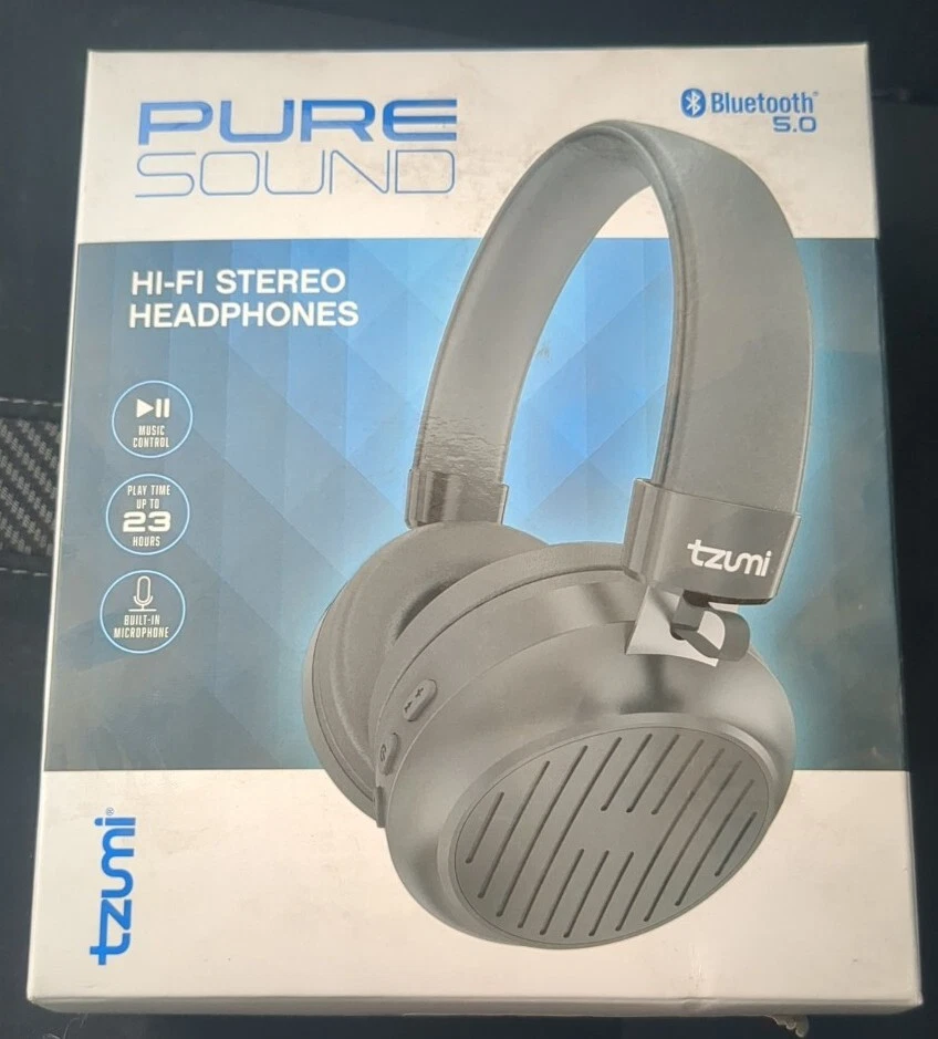 Tzumi Bluetooth 5.0 Pure Sound Hi Fi Stereo Headphones With