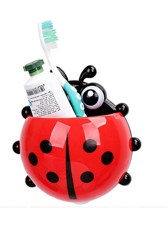 1Pcs Cute Ladybug Holder Sucker Suction Brush Hooks Utensils Toothbrush ...
