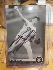 DEREK LAW AUTO ON A CARD GIVEN AT A GIANTS BASEBALL GAME NO COA