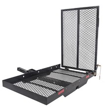Folding Wheelchair Carrier Rack With Ramp Hitch Mount Steel Cargo Carrier Basket