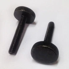 2Pcs M8 M10 Black Hand Twist knurled flat head screw black embossed bolt GB835