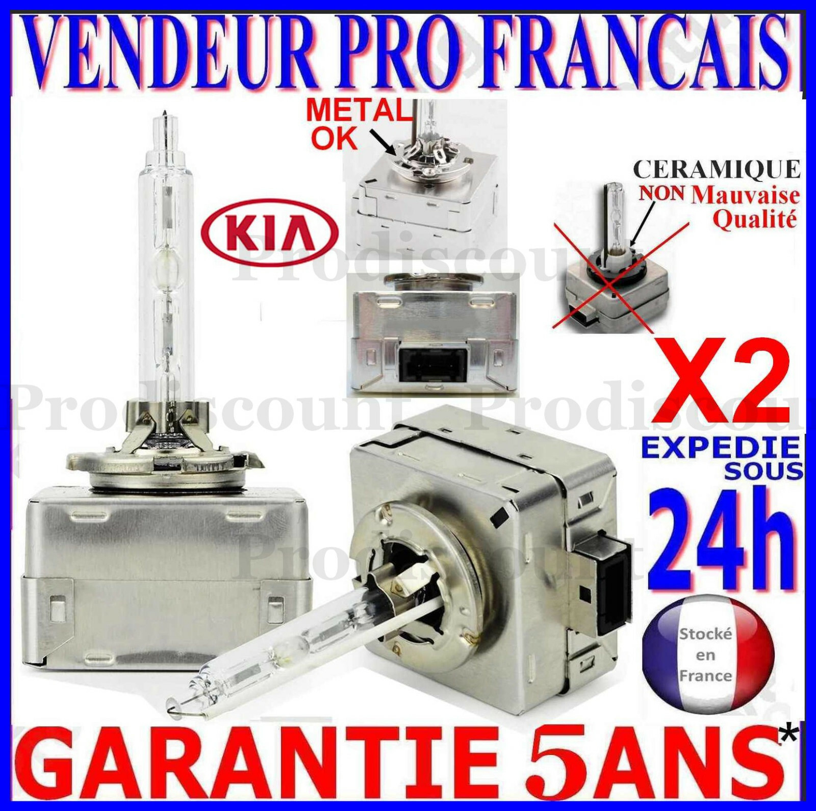 Ampoule D3S Xenon 35W anti-fatigue visuelle feu de phare 5000K pour Kia Sorento III