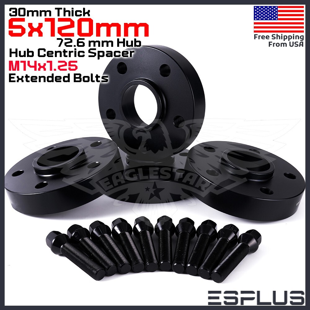 [4] 30mm 5x120 C.B 72.6mm Wheel Spacer Kit 14x1.25 Bolts Included Fit BMW F-Body