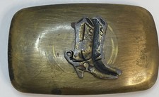 Chambers Belt Co. Made in USA Cowboy Boots Spurs Belt Buckle Vintage