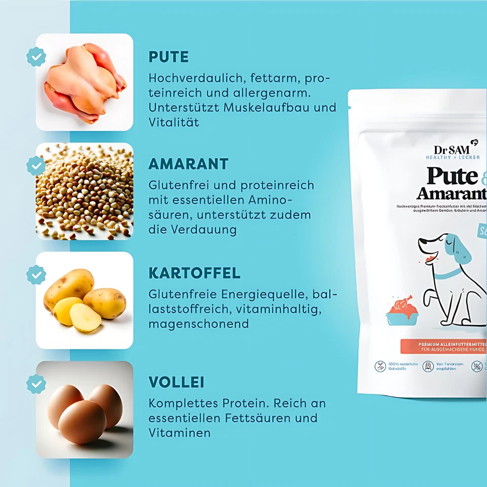 Dr. Sam Pute & Amarant 1,8 kg, Hundefutter, NEU - Bild 3 von 4