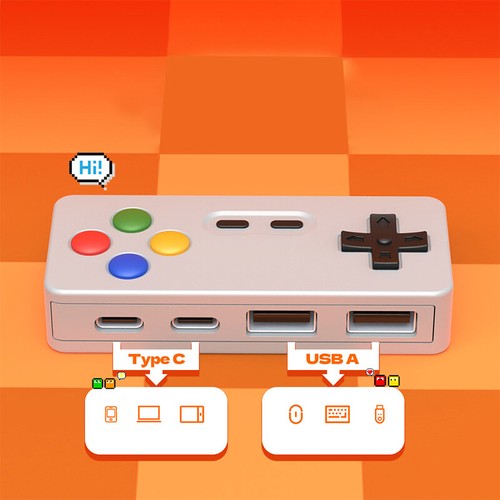 4in1 Gamepad Modelling HUB Game Controller Computer USB Type-C USB-C Interf-*- - Zdjęcie 7 z 11