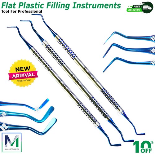 Juego de 3 instrumentos de llenado dentales planos compuestos de plástico con recubrimiento de titanio - Imagen 21 de 24