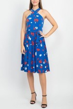 NWOT TAHARI Arthur S. Levine Dress SZ 8 Cross Neck Fit & Flare Floral $148 MSRP